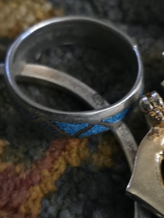 Vintage Turquoise, Pearl & Gold, Silver Jewelry And  Brooch Set - Picture 7 of 9